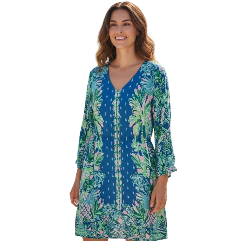 Lilly Pulitzer  Pamela Dress "Macaw Blue Coconut Row" Reg $198  medium
